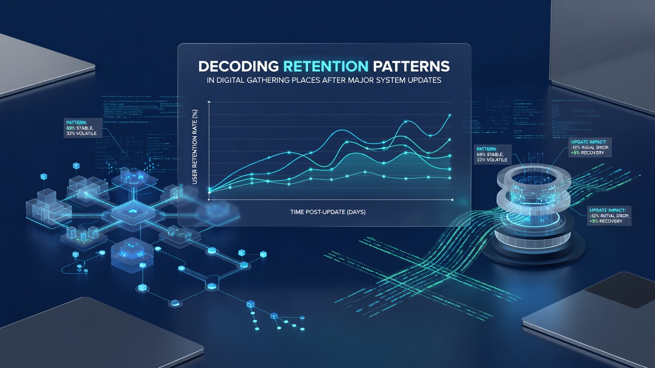 Infographic illustrating segmented retention curves for different user cohorts following October 2026 platform revisions